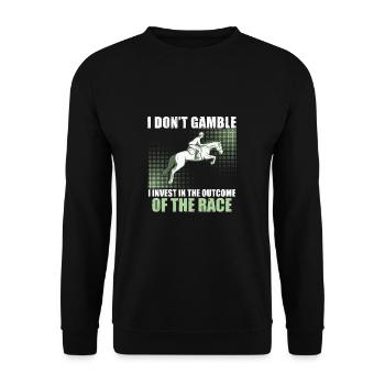 I Don't Gamble Funny Derby Day Gambling For Horse - Unisex Sweatshirt - black - Front - Alina (178cm) & Michal (187cm)