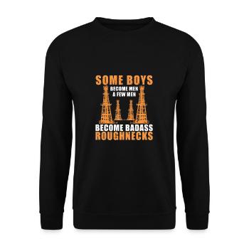 Nur wenige Männer werden zu Badass Roughnecks - Unisex Pullover - Schwarz - Vorne - Alina (178cm) & Michal (187cm)