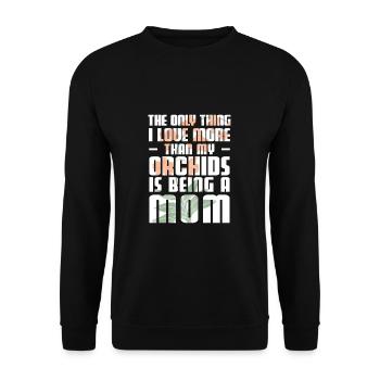 Lustige Blumenpflanze, die für eine Orchidee - Unisex Pullover - Schwarz - Vorne - Alina (178cm) & Michal (187cm)