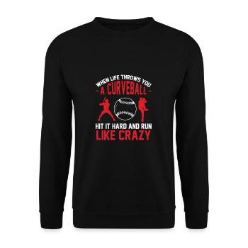 When Life Throws You A Curve lustige - Unisex Pullover - Schwarz - Vorne - Alina (178cm) & Michal (187cm)