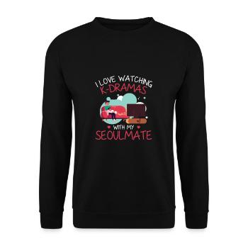 I Love Watching K-Dramas With My Seoulmate Funny - Unisex Sweatshirt - black - Front - Alina (178cm) & Michal (187cm)