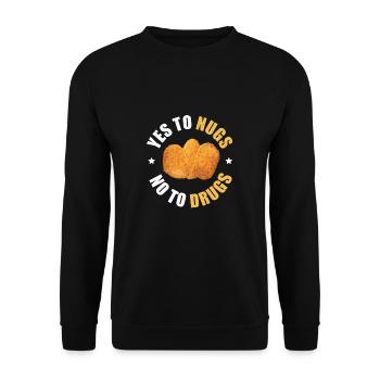 Nugs Not Drugs Funny Nug Life Pun For A Chicken - Unisex Sweatshirt - black - Front - Alina (178cm) & Michal (187cm)