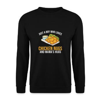 Nur ein Junge, der Hühner liebt Lustiger Nug Life - Unisex Pullover - Schwarz - Vorne - Alina (178cm) & Michal (187cm)