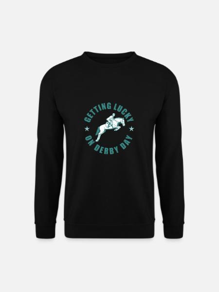 Glück beim Reiten für einen Derby Day Gambling - Unisex Pullover - Schwarz