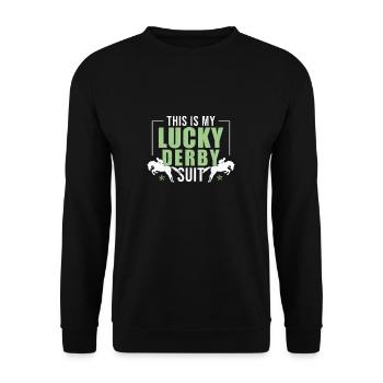 This Is My Lucky Funny Derby Day Lover Horse - Unisex Sweatshirt - black - Front - Alina (178cm) & Michal (187cm)
