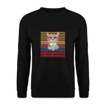 Lustiges Stricken Hobby Humor für einen - Unisex Pullover - Schwarz - Vorne - Alina (178cm) & Michal (187cm)