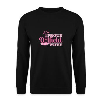 Oilfield Worker Wife Fier Oilfiled Wifey Funny - Sweat-shirt Unisexe - noir - Devant - Alina (178cm) & Michal (187cm)