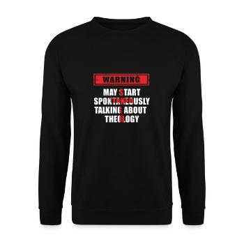 Kann anfangen, über Theologie zu sprechen - Unisex Pullover - Schwarz - Vorne - Alina (178cm) & Michal (187cm)