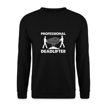 Professional Deadlifter Drôle Directeur Funéraire - Sweat-shirt Unisexe - noir - Devant - Alina (178cm) & Michal (187cm)