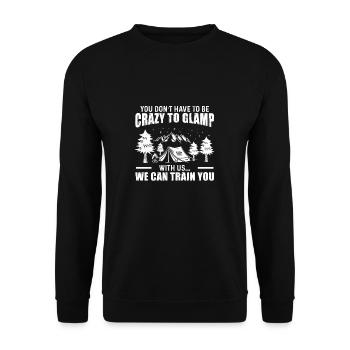 Glamper d'extérieur amusant avec inscription « - Sweat-shirt Unisexe - noir - Devant - Alina (178cm) & Michal (187cm)