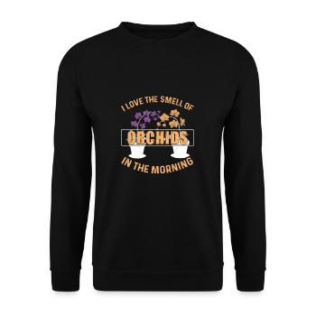 J'adore l'odeur de l'humour drôle d'orchidée pour - Sweat-shirt Unisexe - noir - Devant - Alina (178cm) & Michal (187cm)