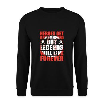 Les héros se souviennent mais les légendes ne - Sweat-shirt Unisexe - noir - Devant - Alina (178cm) & Michal (187cm)