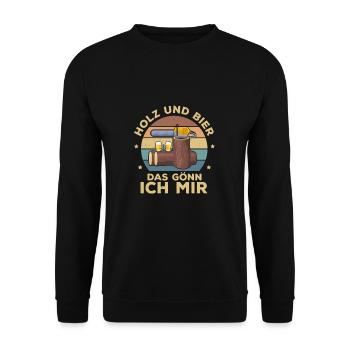 Holz Und Bier Das Gönn Ich Mir Holzarbeiter - Unisex Sweatshirt - black - Front - Alina (178cm) & Michal (187cm)