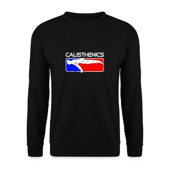 Calisthenics Planche Retro Street Workout - Sweat-shirt Unisexe - noir - Devant - Alina (178cm) & Michal (187cm)