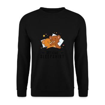 Offizieller Schlafanzug, Bärenmotiv, lustig - Unisex Pullover - Schwarz - Vorne - Alina (178cm) & Michal (187cm)