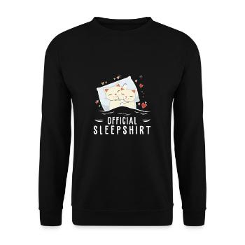 Offizieller Schlafanzug, Motiv: Katzen - Unisex Pullover - Schwarz - Vorne - Alina (178cm) & Michal (187cm)