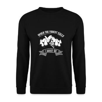 Forstwirtschaft Förster Wald Ruft Bäume Dialekt - Unisex Pullover - Schwarz - Vorne - Alina (178cm) & Michal (187cm)