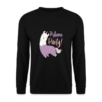 Pyllama Party Llama Alpaca Funny Pyjama - Unisex Sweatshirt - black - Front - Alina (178cm) & Michal (187cm)