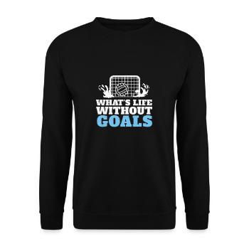 What's Life Without Goals Funny Water Polo Game - Unisex Sweatshirt - black - Front - Alina (178cm) & Michal (187cm)