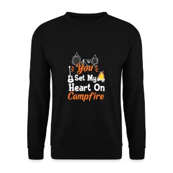 You Set My Heart On Campfire Romance - Sweat-shirt Unisexe - noir - Devant - Alina (178cm) & Michal (187cm)