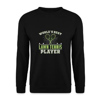Weltweit bester lustiger Tennissportler für einen - Unisex Pullover - Schwarz - Vorne - Alina (178cm) & Michal (187cm)