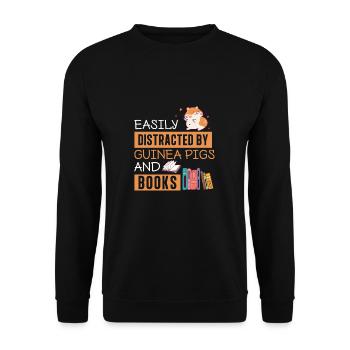 Facilement distrait par les cochons d'Inde drôle - Sweat-shirt Unisexe - noir - Devant - Alina (178cm) & Michal (187cm)