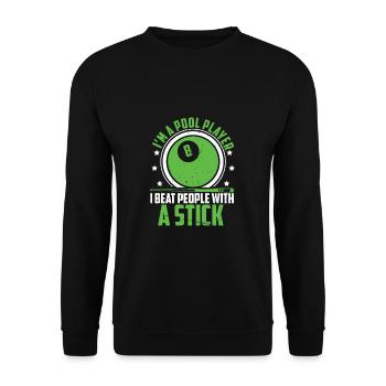 Lustiges Pool-Billardspiel für Snookerspieler, - Unisex Pullover - Schwarz - Vorne - Alina (178cm) & Michal (187cm)