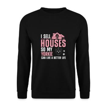 I Sell Houses So My Dog Can Live A Better Life - Unisex Sweatshirt - black - Front - Alina (178cm) & Michal (187cm)