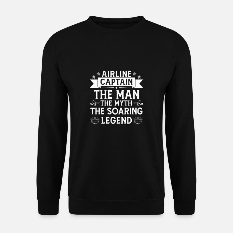 Flugzeug-Kapitän Lustiges Luftfahrt-Flugzeug für - Unisex Pullover - Schwarz