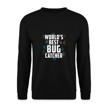 Worlds Best Bug Catcher Funny Entomologist Bug - Unisex Sweatshirt - black - Front - Alina (178cm) & Michal (187cm)