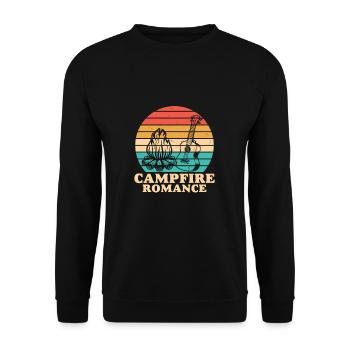 Campfire Romance Retro Funny Campfire Romance - Unisex Sweatshirt - black - Front - Alina (178cm) & Michal (187cm)