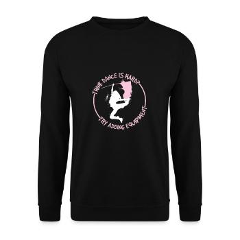 Think Dance Is Hard Funny Color Guard Flag Corps - Unisex Sweatshirt - black - Front - Alina (178cm) & Michal (187cm)