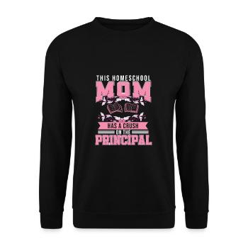 Crush On The Principal Funny Homeschool Mom - Unisex Sweatshirt - black - Front - Alina (178cm) & Michal (187cm)