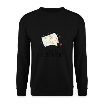 Offizielles Schlafanzug Katzen lustig - Unisex Pullover - Schwarz - Vorne - Alina (178cm) & Michal (187cm)