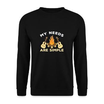 Mes besoins sont simples Funny Campfire Romance - Sweat-shirt Unisexe - noir - Devant - Alina (178cm) & Michal (187cm)