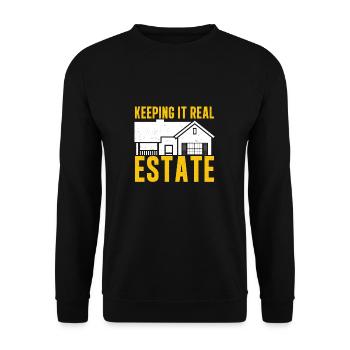 Keeping It Real Estate Funny Property Management - Unisex Sweatshirt - black - Front - Alina (178cm) & Michal (187cm)