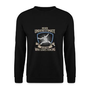 Never Underestimat An Old Man Who Loves Funny - Unisex Sweatshirt - black - Front - Alina (178cm) & Michal (187cm)