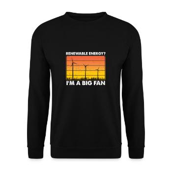 I'am A Big Fan Lustiger Windturbinen-Techniker - Unisex Pullover - Schwarz - Vorne - Alina (178cm) & Michal (187cm)