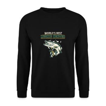 Das beste lustige Hechtangeln der Welt nach einem - Unisex Pullover - Schwarz - Vorne - Alina (178cm) & Michal (187cm)