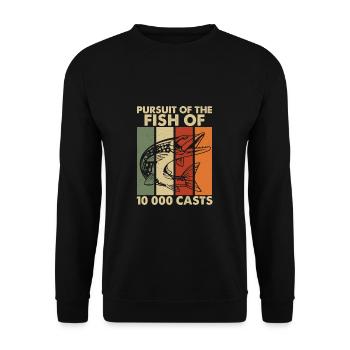 Pursuit Of The Northern Pike A Muskie Hunter - Unisex Sweatshirt - black - Front - Alina (178cm) & Michal (187cm)