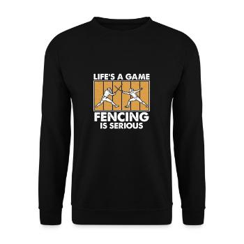 Funny Life Sport Sarcasm For Sarcastic Fencer - Unisex Sweatshirt - black - Front - Alina (178cm) & Michal (187cm)