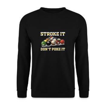 Stroke It Funny Snooker Game For Pool Player Cue - Unisex Sweatshirt - black - Front - Alina (178cm) & Michal (187cm)
