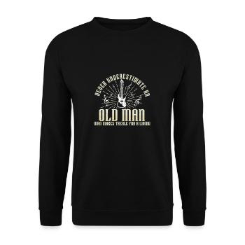 Never Underestimate An Old Man Funny Bass - Unisex Sweatshirt - black - Front - Alina (178cm) & Michal (187cm)