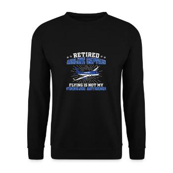 Lustiger Luftfahrt-Ruhestand für Piloten im - Unisex Pullover - Schwarz - Vorne - Alina (178cm) & Michal (187cm)