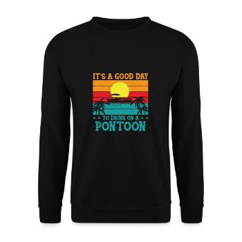 It's A Good Day To Drink On A Boat Funny Pontoon - Unisex Sweatshirt - black - Front - Alina (178cm) & Michal (187cm)