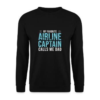 My Favorite Pilot Calls Me Dad For An Airline - Unisex Sweatshirt - black - Front - Alina (178cm) & Michal (187cm)