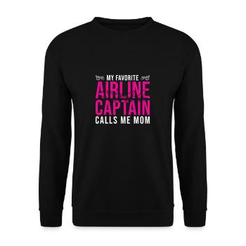 Mon pilote préféré m'appelle maman pour un amant - Sweat-shirt Unisexe - noir - Devant - Alina (178cm) & Michal (187cm)