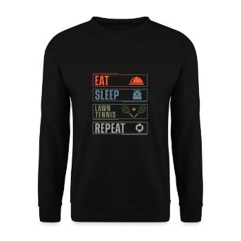 Eat Sleep Tennis Repeat Funny Racket Sports For - Unisex Sweatshirt - black - Front - Alina (178cm) & Michal (187cm)