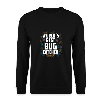 Worlds Best Bug Catcher Funny Entomologist Bug - Unisex Sweatshirt - black - Front - Alina (178cm) & Michal (187cm)