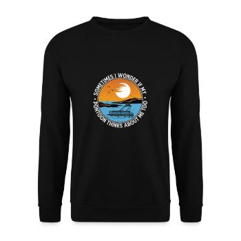 Parfois, je me demande si mon bateau pense trop - Sweat-shirt Unisexe - noir - Devant - Alina (178cm) & Michal (187cm)